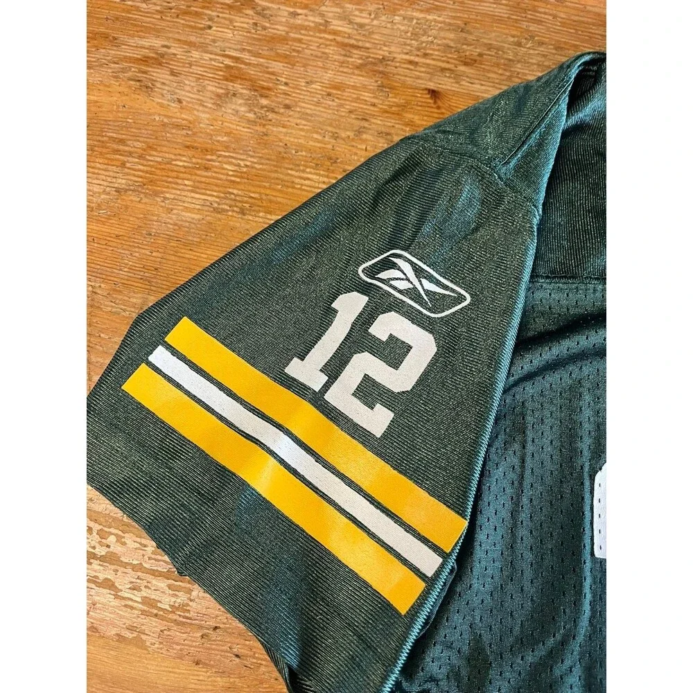 Green Bay Packers Aaron Rodgers Jersey Reebok Youth M 10-12 NFL Green Shirt